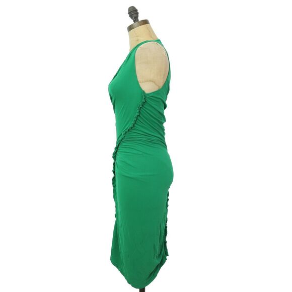 ATLEIN Leger Mini Dress FR 40 (Fits S or M) Green Bodycon Party Cowl Neck EUC B9 - Picture 5 of 6